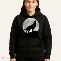 Wolf In Moon Light Cool Full Dog Pup Howling Tee Hoodie thumb 5