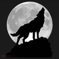 Wolf In Moon Light Cool Full Dog Pup Howling Tee Apron thumb 3
