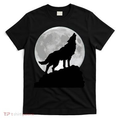 Wolf In Moon Light Cool Full Dog Pup Howling Tee T-Shirt