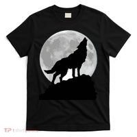 Wolf In Moon Light Cool Full Dog Pup Howling Tee T-Shirt thumb 0