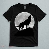 Wolf In Moon Light Cool Full Dog Pup Howling Tee T-Shirt thumb 5