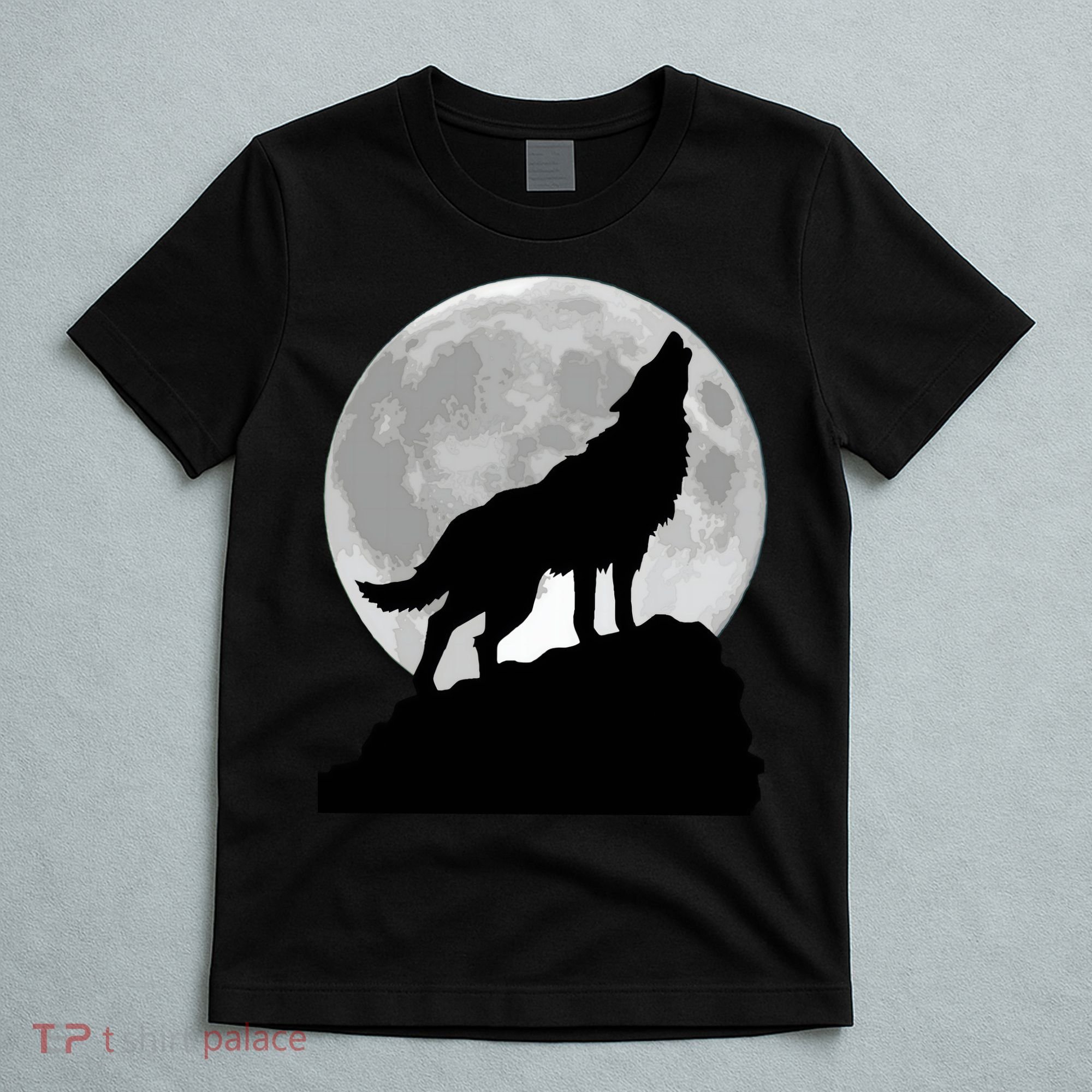 Wolf In Moon Light Cool Full Dog Pup Howling Tee T-Shirt