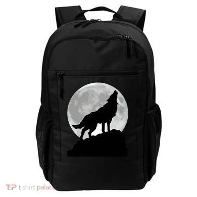 Wolf In Moon Light Cool Full Dog Pup Howling Tee Backpack