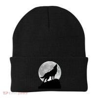 Wolf In Moon Light Cool Full Dog Pup Howling Tee Beanie thumb 0