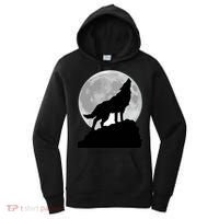 Wolf In Moon Light Cool Full Dog Pup Howling Tee Women's Hoodie thumb 0