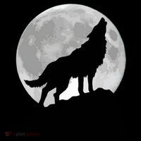 Wolf In Moon Light Cool Full Dog Pup Howling Tee Women's Hoodie thumb 2