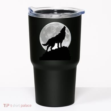 Wolf In Moon Light Cool Full Dog Pup Howling Tee Tumbler
