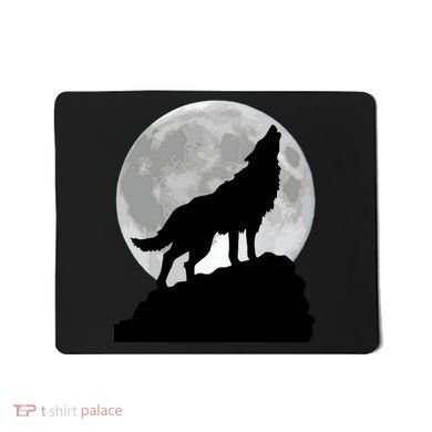 Wolf In Moon Light Cool Full Dog Pup Howling Tee Mousepad