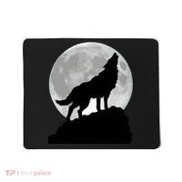 Wolf In Moon Light Cool Full Dog Pup Howling Tee Mousepad thumb 0