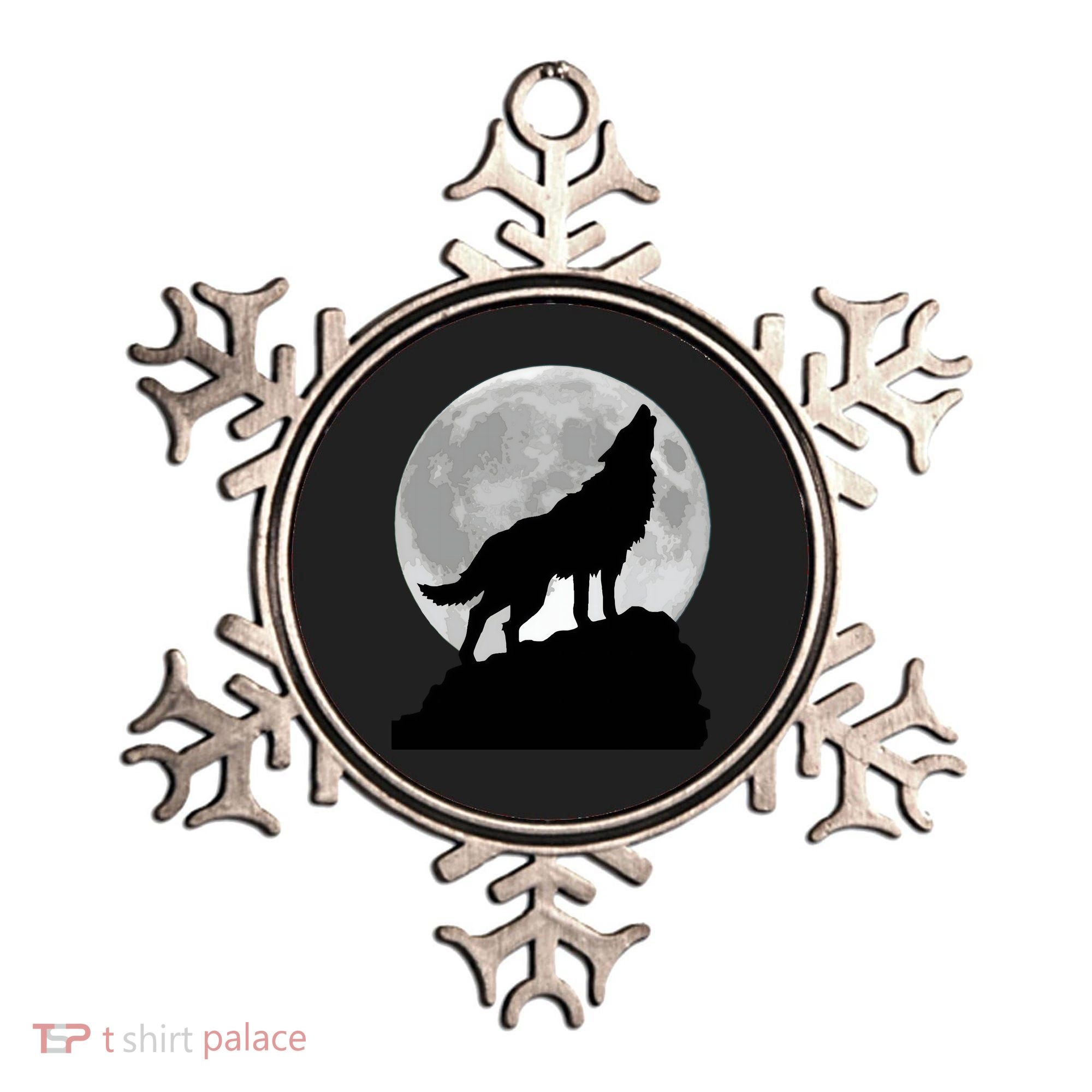 Wolf In Moon Light Cool Full Dog Pup Howling Tee Ornament