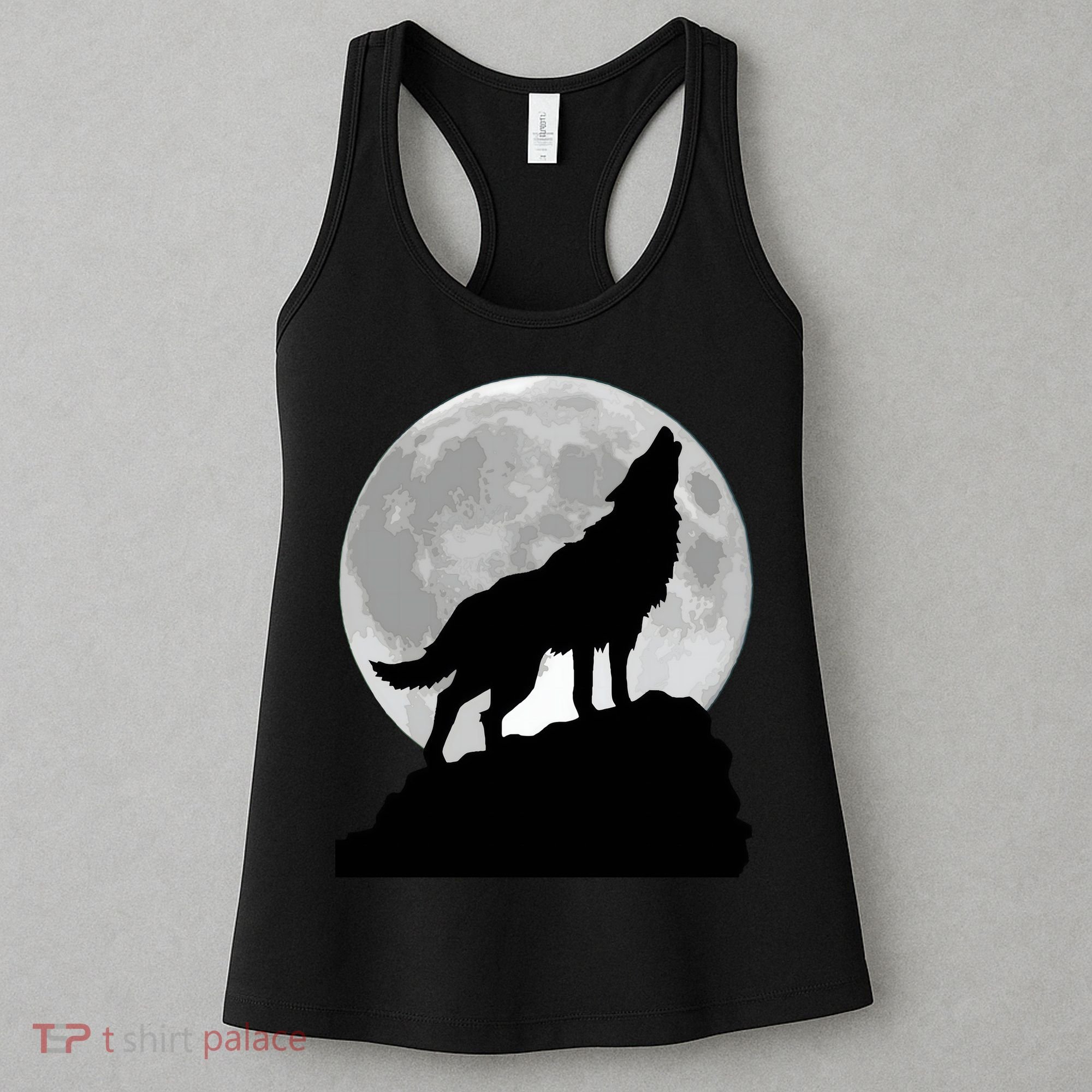 Wolf In Moon Light Cool Full Dog Pup Howling Tee Women's Tank Top