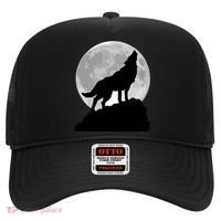 Wolf In Moon Light Cool Full Dog Pup Howling Tee Hat thumb 0