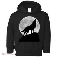 Wolf In Moon Light Cool Full Dog Pup Howling Tee Toddler Hoodie thumb 0