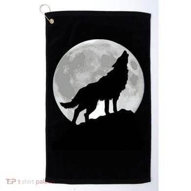 Wolf In Moon Light Cool Full Dog Pup Howling Tee Golf Towel