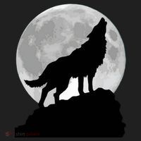 Wolf In Moon Light Cool Full Dog Pup Howling Tee Golf Towel thumb 3