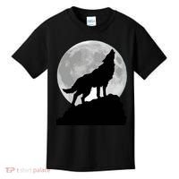 Wolf In Moon Light Cool Full Dog Pup Howling Tee Kids T-Shirt thumb 0