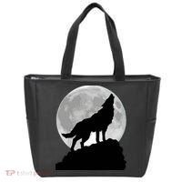 Wolf In Moon Light Cool Full Dog Pup Howling Tee Tote Bag thumb 0