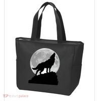 Wolf In Moon Light Cool Full Dog Pup Howling Tee Tote Bag thumb 3