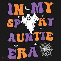 Women In My Spooky Aunt Era Funny Groovy Halloween Gift Polo thumb 3