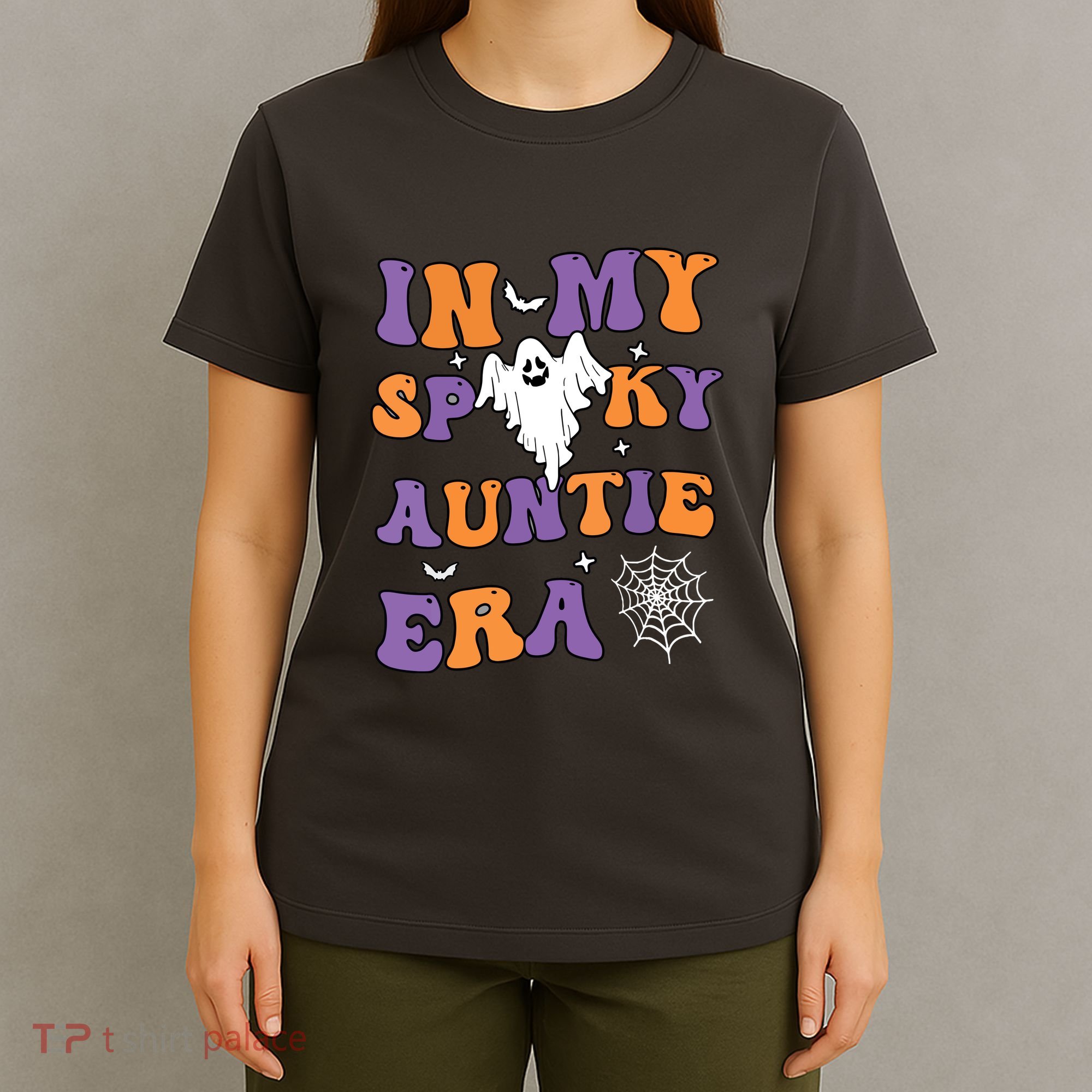 Women In My Spooky Aunt Era Funny Groovy Halloween Gift T-Shirt