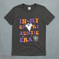 Women In My Spooky Aunt Era Funny Groovy Halloween Gift T-Shirt thumb 5