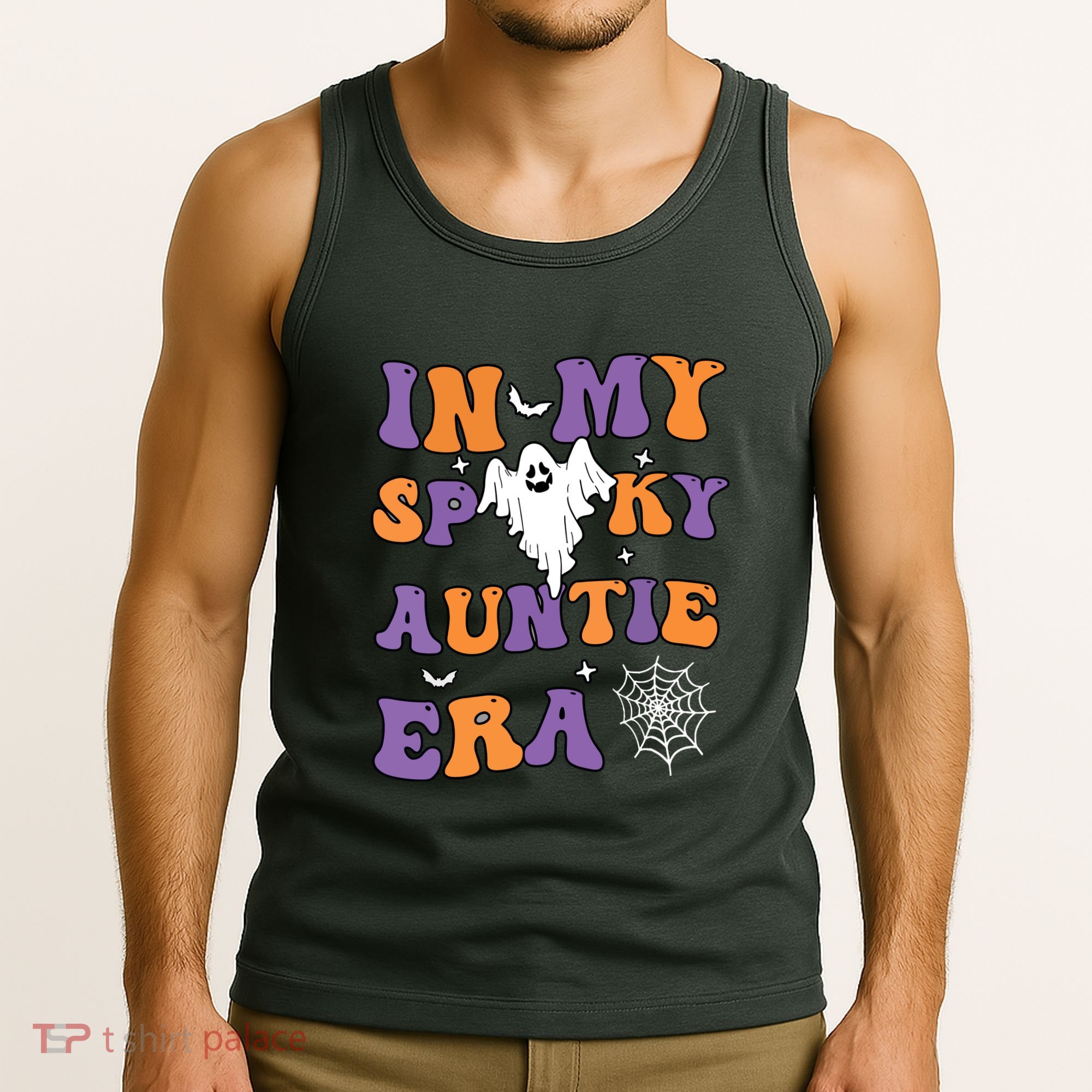 Women In My Spooky Aunt Era Funny Groovy Halloween Gift Tank Top