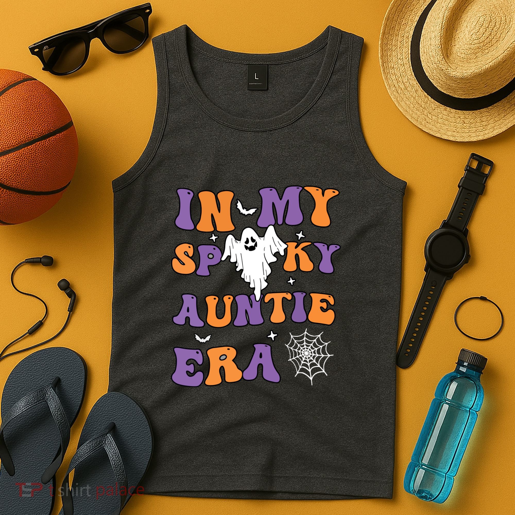 Women In My Spooky Aunt Era Funny Groovy Halloween Gift Tank Top