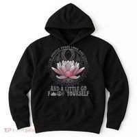 Womens I'm Mostly Peace Love And Light & Little Go F Yourself Lotus Hoodie thumb 0