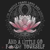 Womens I'm Mostly Peace Love And Light & Little Go F Yourself Lotus Beanie thumb 2