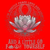 Womens I'm Mostly Peace Love And Light & Little Go F Yourself Lotus Santa Hat thumb 1