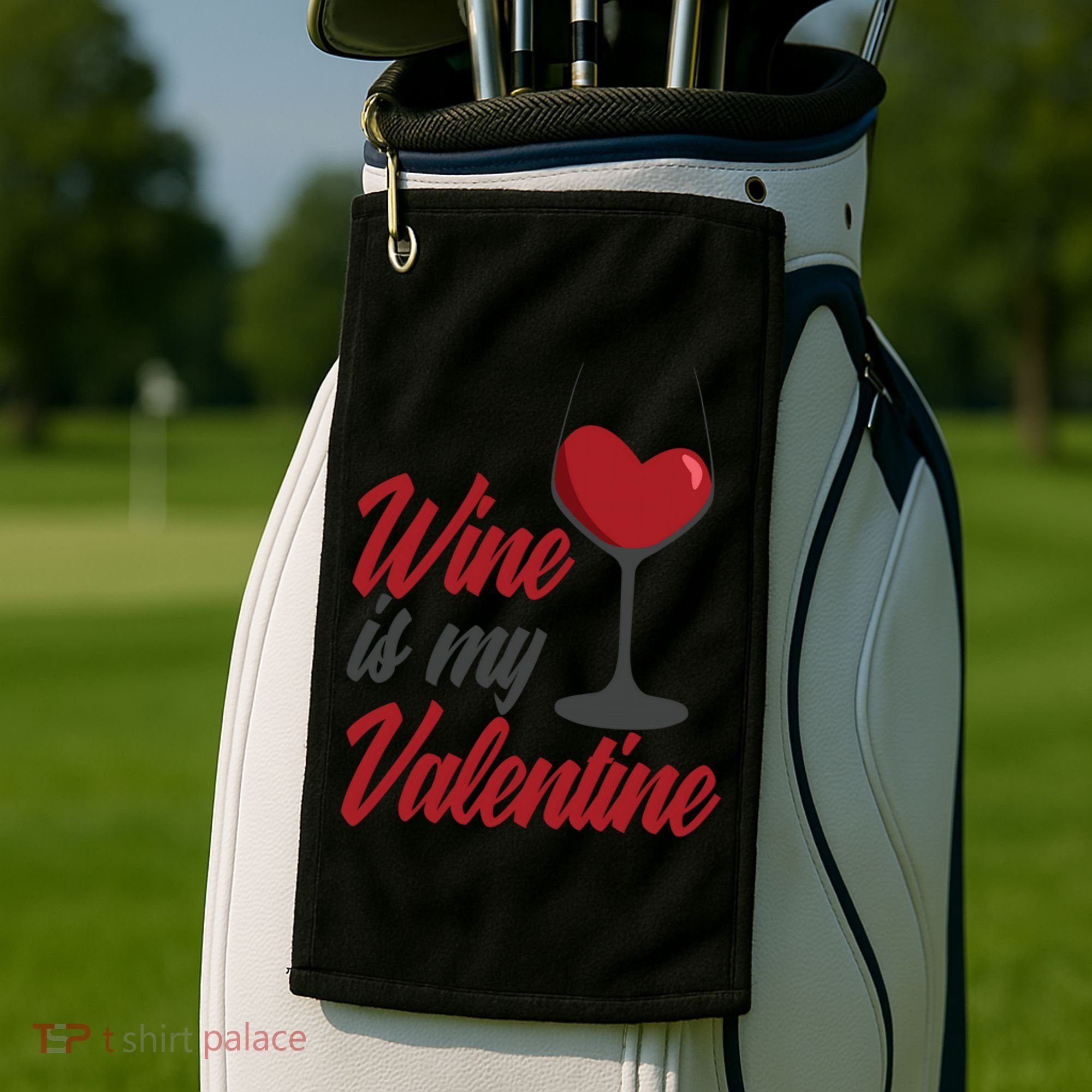 Wine Is My Valentine Drunk Alcohol Lover Funny Vfunny Giftday Gift Golf Towel