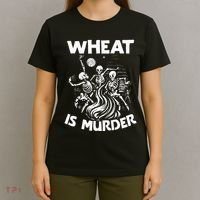 Wheat Is Murder Celiac Disease Awareness Month Gluten Free T-Shirt thumb 4