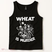 Wheat Is Murder Celiac Disease Awareness Month Gluten Free Tank Top thumb 2