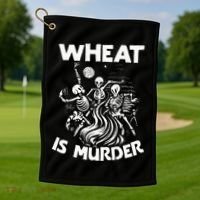 Wheat Is Murder Celiac Disease Awareness Month Gluten Free Golf Towel thumb 1