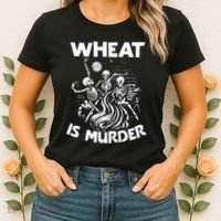 Wheat Is Murder Celiac Disease Awareness Month Gluten Free Women's T-Shirt thumb 2