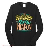 Worship Is My Weapon Christian Long Sleeve Shirt thumb 0