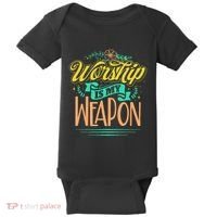 Worship Is My Weapon Christian Baby Bodysuit thumb 0