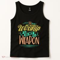 Worship Is My Weapon Christian Tank Top thumb 2