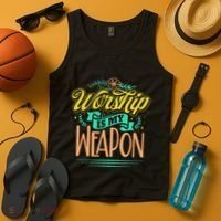Worship Is My Weapon Christian Tank Top thumb 4