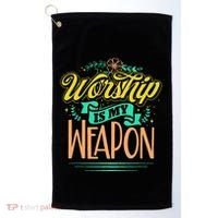 Worship Is My Weapon Christian Golf Towel thumb 0