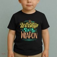 Worship Is My Weapon Christian Toddler T-Shirt thumb 2