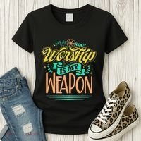 Worship Is My Weapon Christian Women's T-Shirt thumb 3
