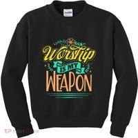 Worship Is My Weapon Christian Kids Sweatshirt thumb 0