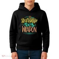 Worship Is My Weapon Christian Kids Hoodie thumb 4