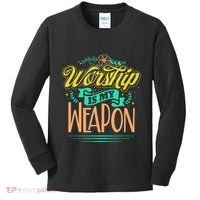 Worship Is My Weapon Christian Kids Long Sleeve Shirt thumb 0