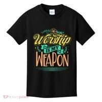 Worship Is My Weapon Christian Kids T-Shirt thumb 0
