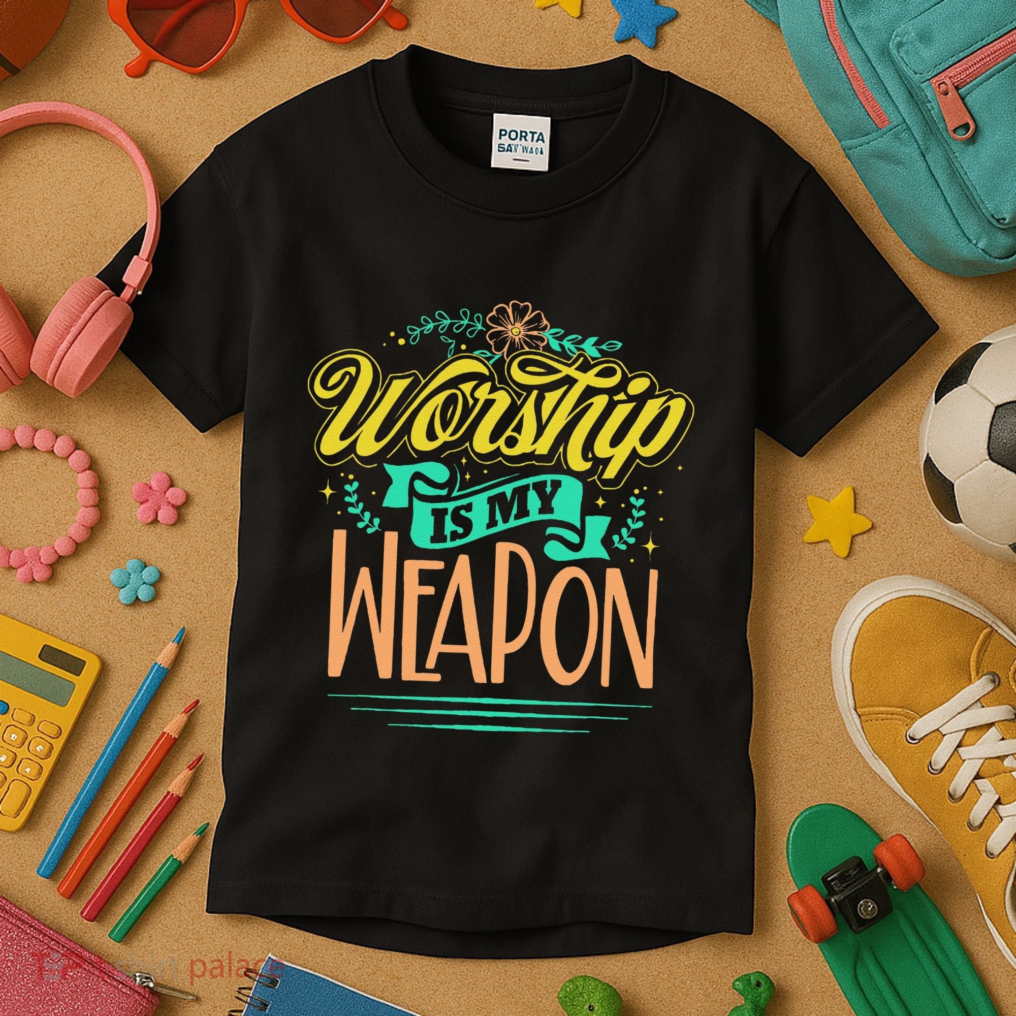 Worship Is My Weapon Christian Kids T-Shirt