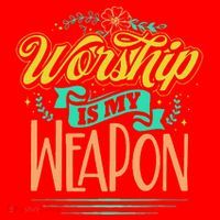 Worship Is My Weapon Christian Santa Hat thumb 1