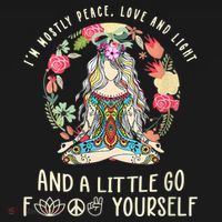 Wo I'm Mostly Peace Love And Light Funny Yoga Hippie Girl Wo V-Neck Women's Tank Top thumb 5