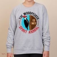 Woodpecker Is My Spirit Animal Bird Watcher Nerd Birder Women's Sweatshirt thumb 0